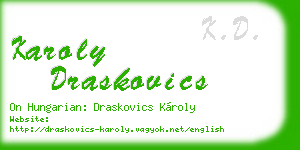 karoly draskovics business card